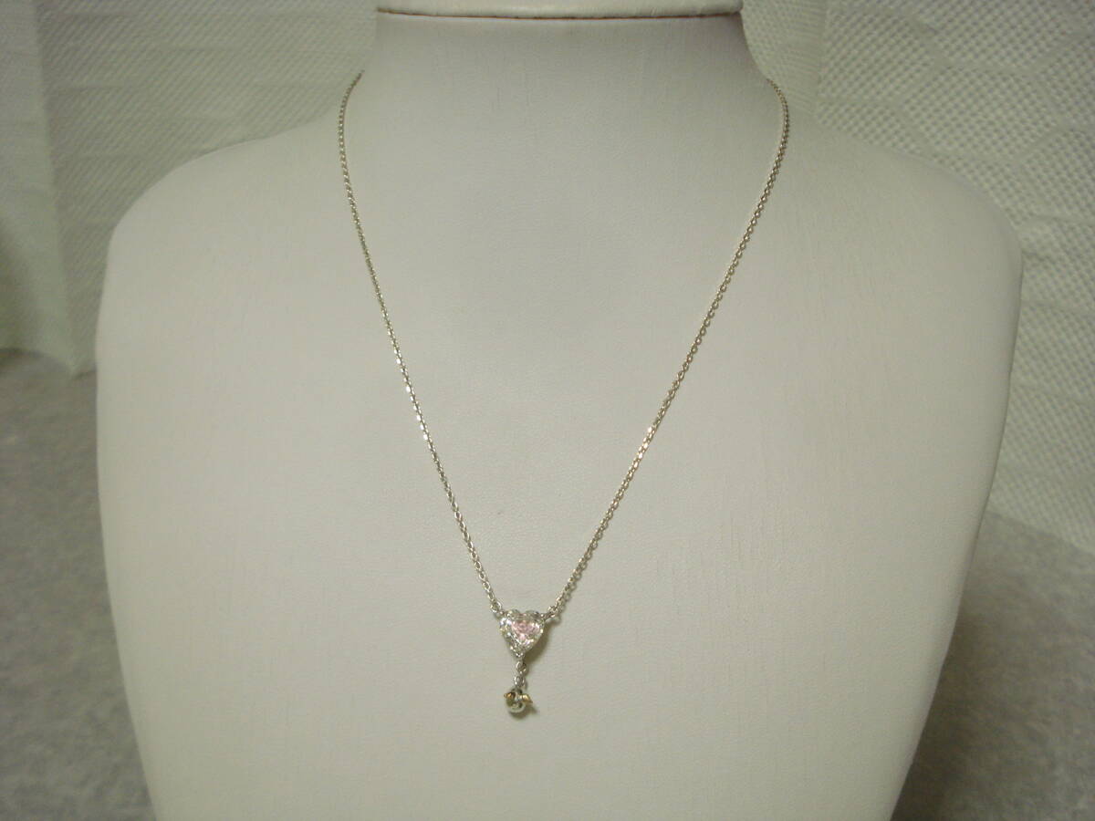 ☆ 天使の卵☆ K18 シルバー925 ネックレス☆ ピンク ハート ペンダント拍卖