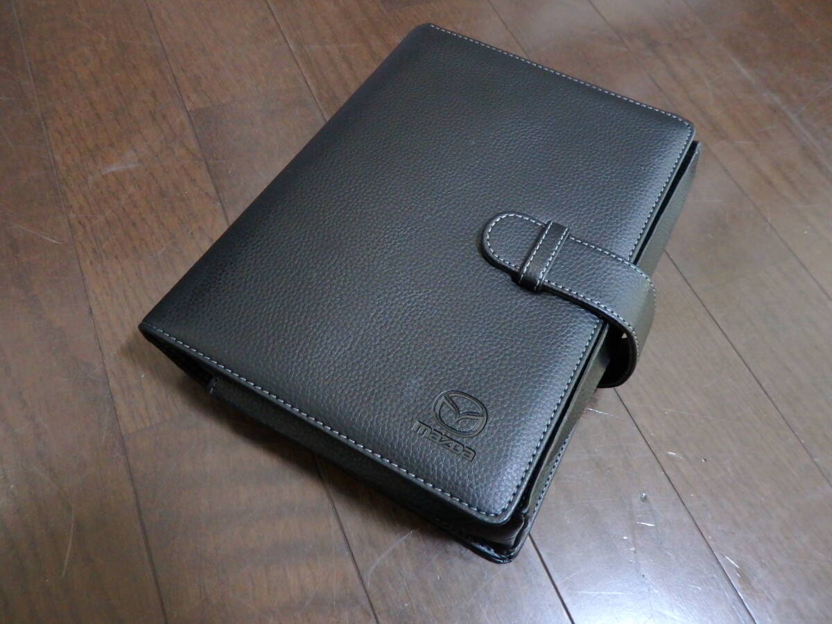 MAZDA 車検証ケース 本革調 車検証入れ ブラック拍卖