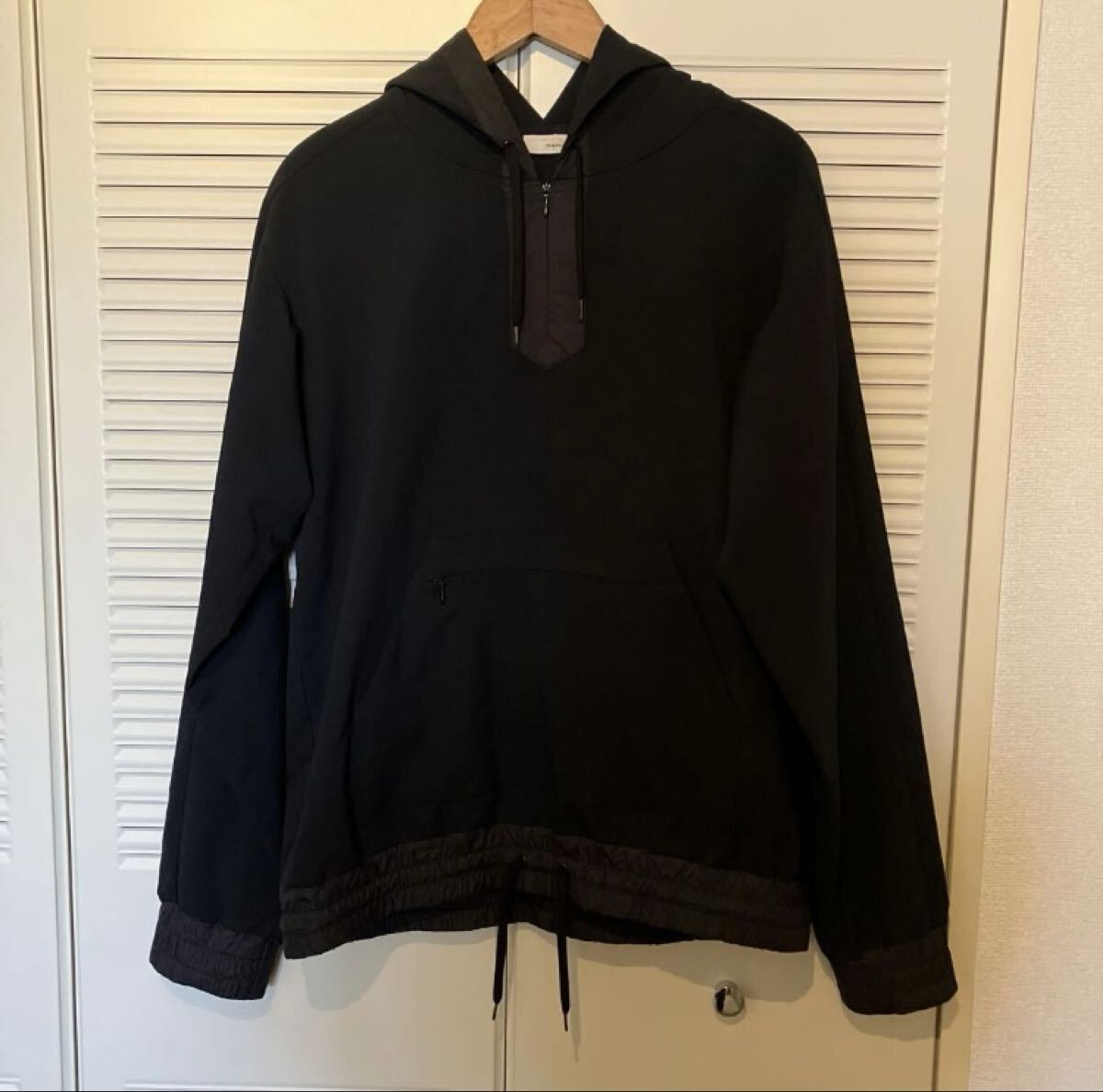 nanamica ナナミカ アノラックパーカー ハーフジップ ブラック拍卖