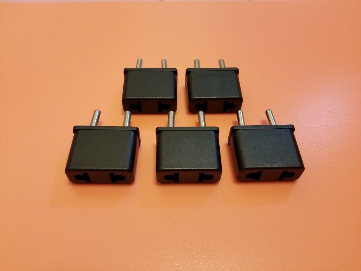 日本・USプラグ- EU・韓国(SE・Cタイプ)プラグ変換アダプター 5個拍卖