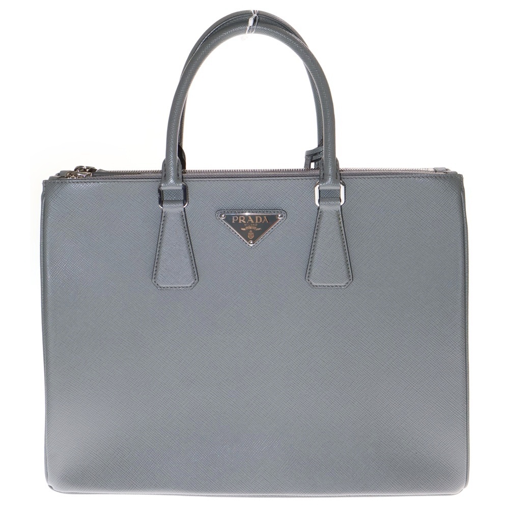 PRADA プラダ ガリレア ハンドバッグ グレー サフィアーノレザー拍卖