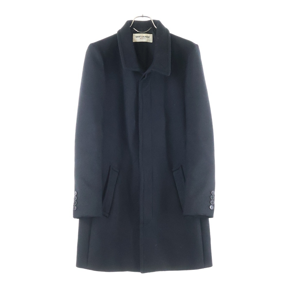 SAINT LAURENT PARIS サンローランパリ 17AW スタンドカラーウールメルトンロングコート ブラック 485307 Y046R拍卖