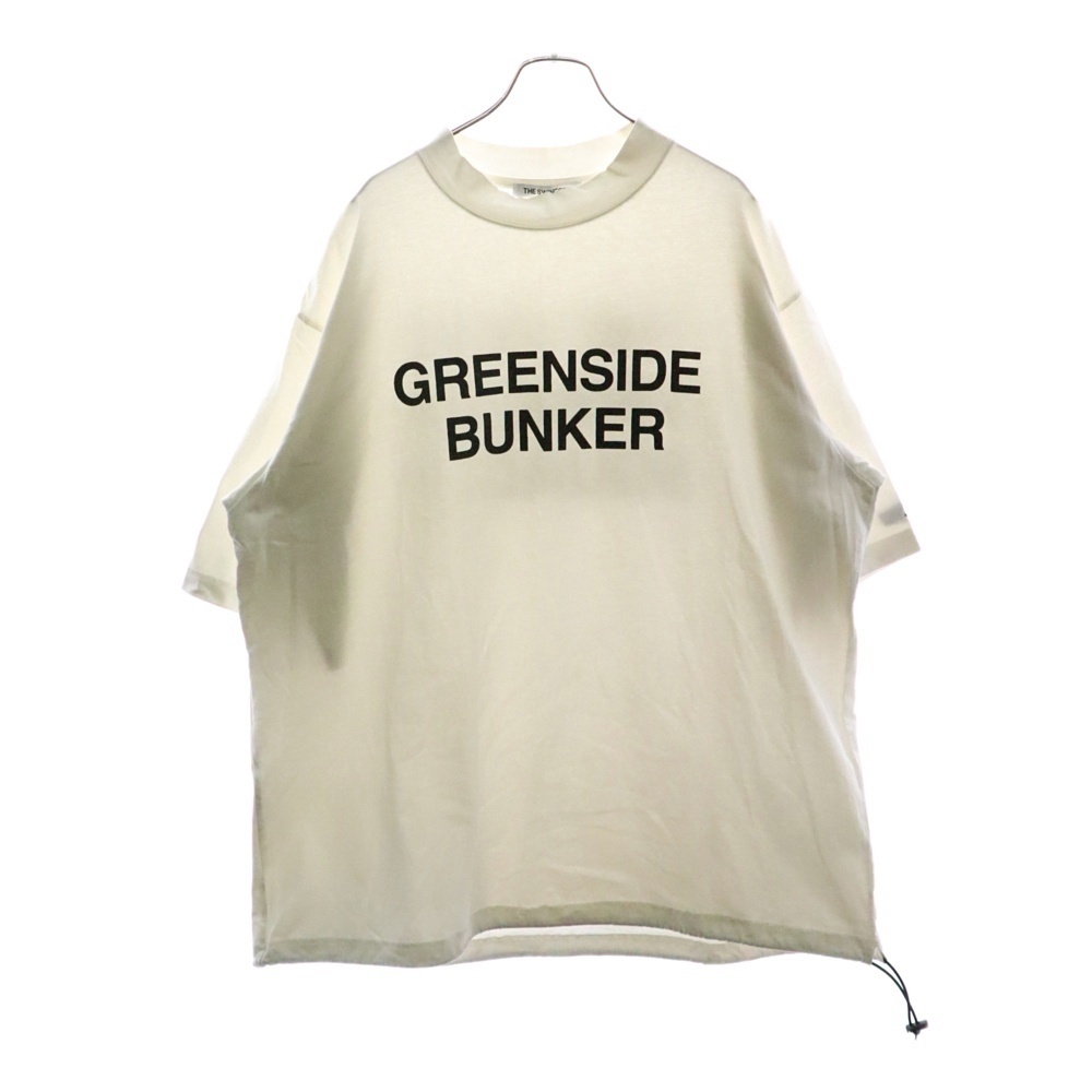 NO BRAND ノーブランド THE SWINGGGR ドローコード フリントプリント クルーネック半袖Tシャツ ホワイト拍卖