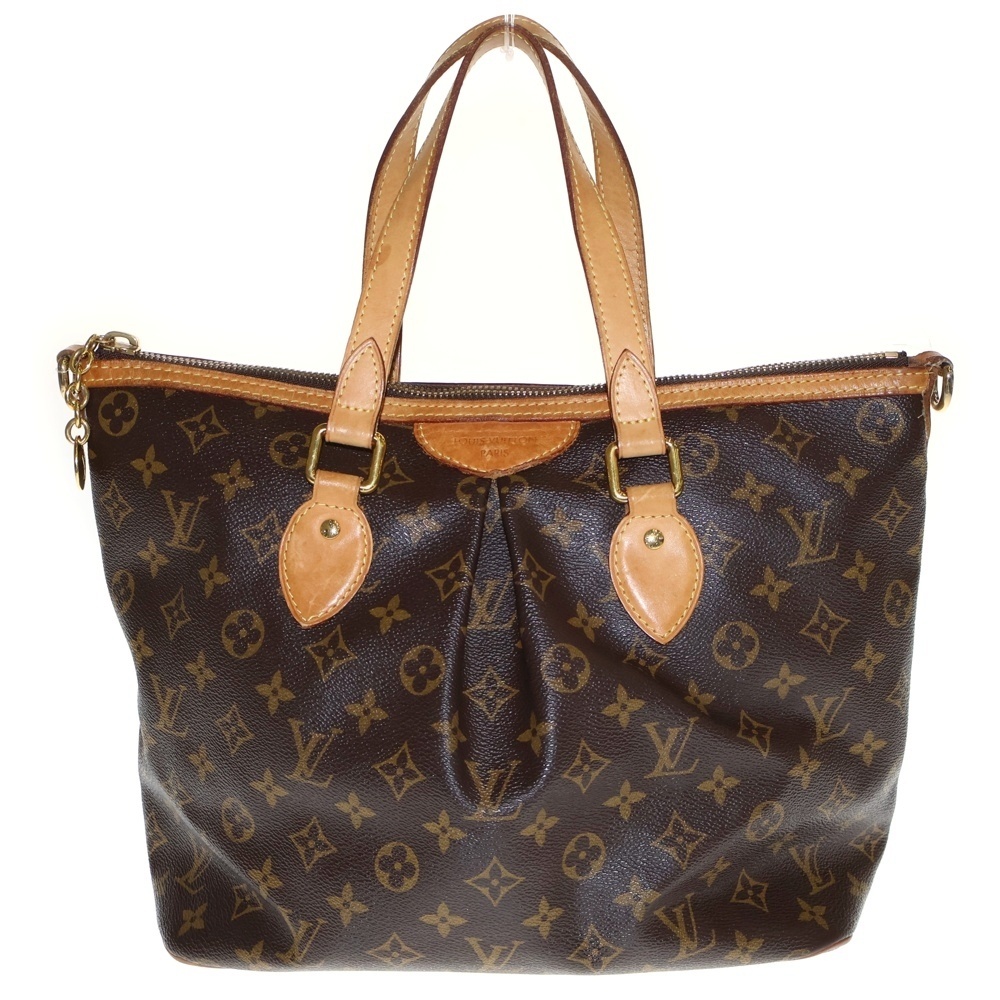 LOUIS VUITTON ルイヴィトン モノグラム パレルモPM ハンドバッグ トートバッグ ブラウン ゴールド金具 レザー×PVC M40145拍卖
