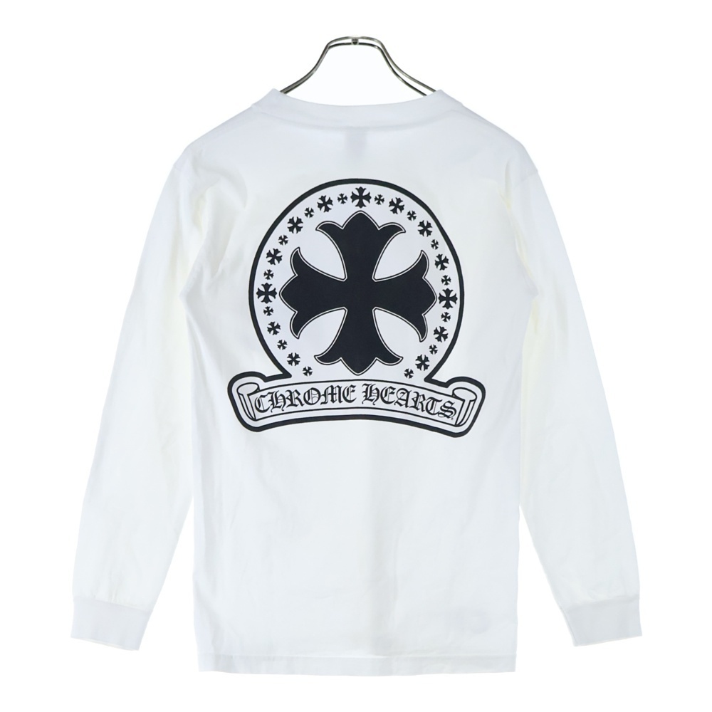 CHROME HEARTS クロムハーツ CH PLUS CHプラスプリント クルーネック 長袖Tシャツ ホワイト拍卖