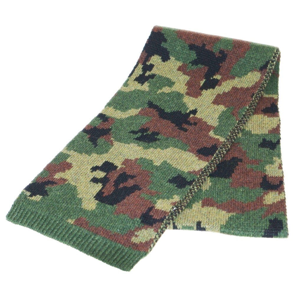 miumiu ミュウミュウ カモフラージュ マフラー カーキ オリーブグリーン ウール拍卖