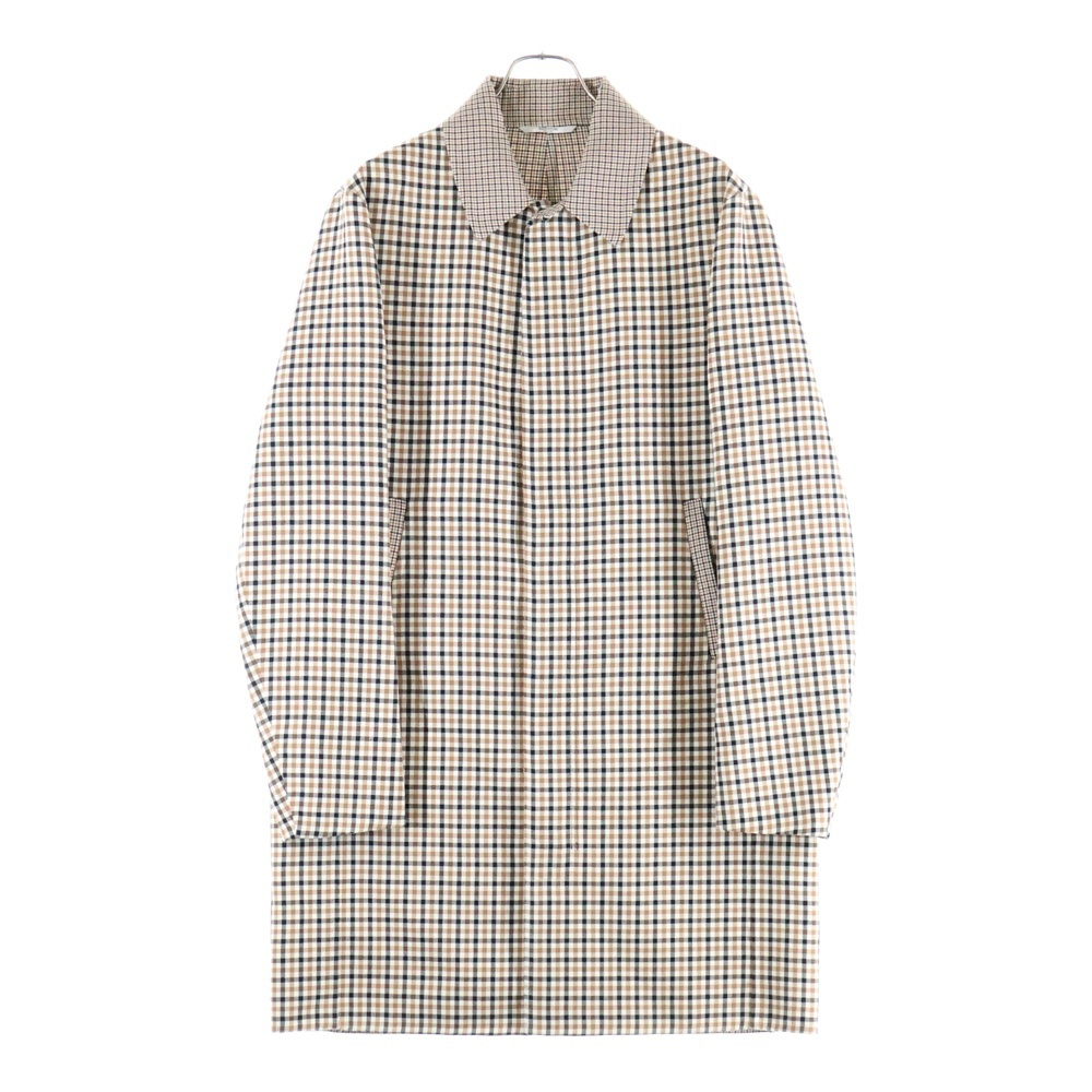 VALENTINO ヴァレンティノ チェック総柄 ウール ロングコート ホワイト/ブラウン拍卖