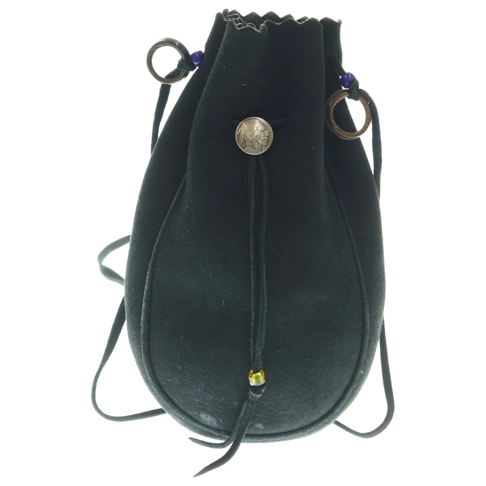 goro's ゴローズ 巾着バッグ 5セントコイン レザーショルダーバッグ ブラック拍卖