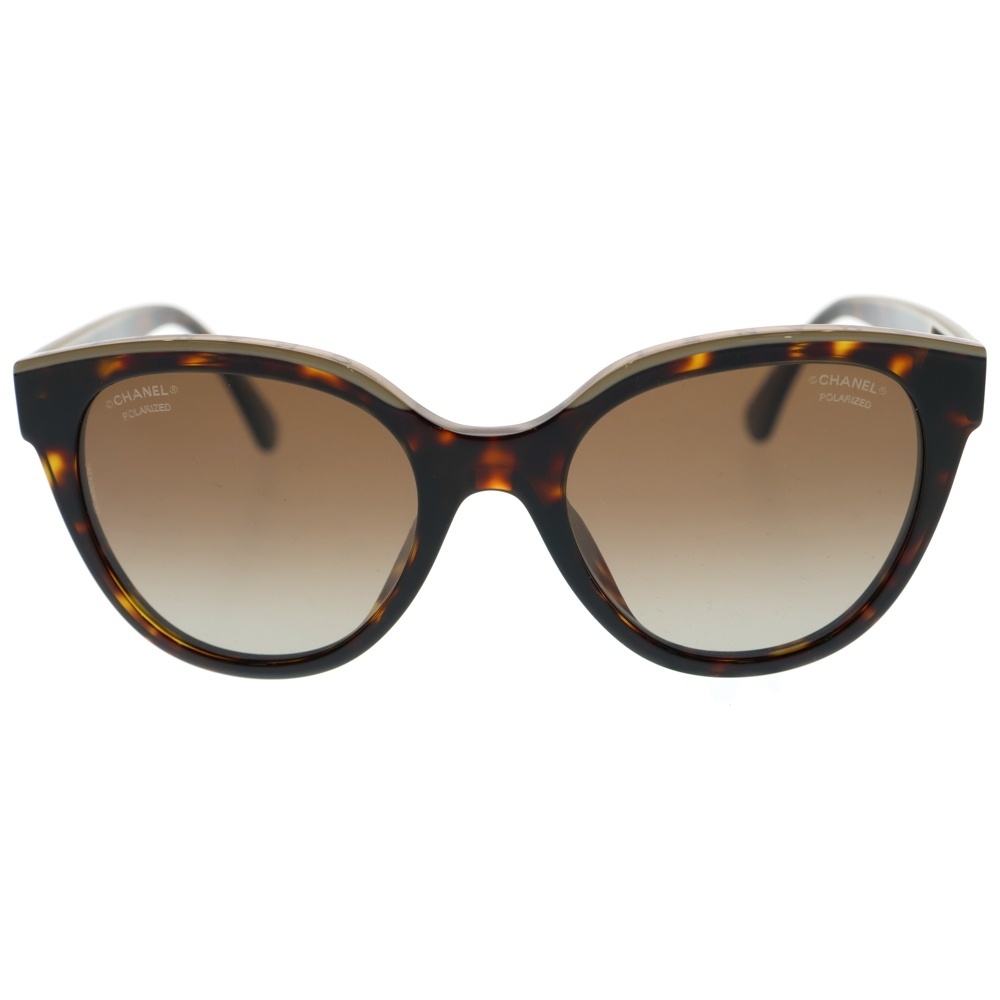 シャネル ココマーク バイカラー ロゴ ウェリントンフレーム カラーレンズ サングラス メガネ 眼鏡 アイウェア ブラウン/ベージュ 5414A拍卖