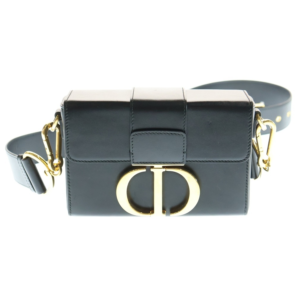 Christian Dior クリスチャンディオール モンテーニュ ボックス ショルダー バッグ レザー ブラック拍卖