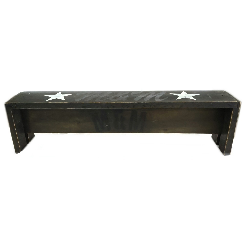 m&m エムアンドエム 1300mm Bench カスタム ペイント ウッド ベンチ ブラック拍卖