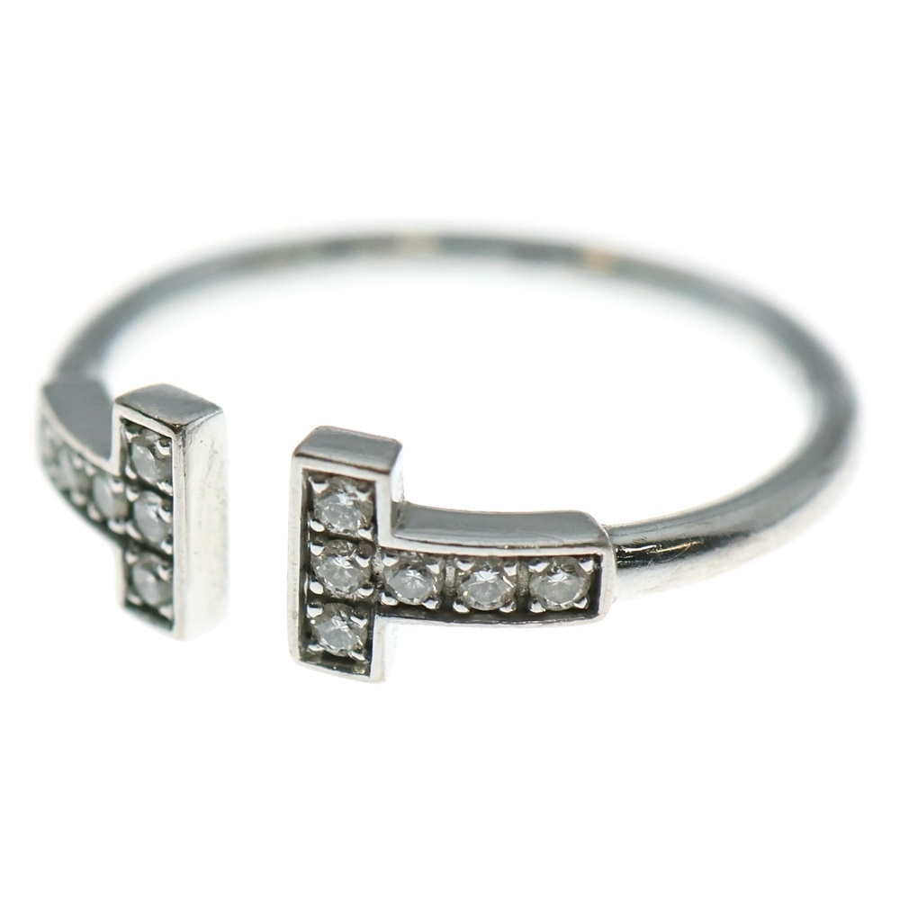 TIFFANY&Co ティファニー Tワイヤー ダイヤ付リング 指輪 ホワイトゴールド Au750WG #54拍卖
