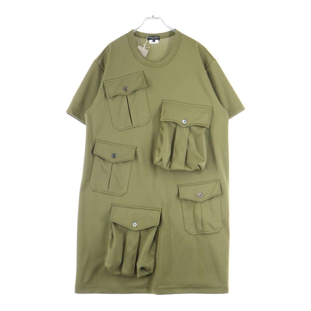コムデギャルソンオムプリュス 25AW MULTI POCKET T-SHIRTS 多ポケット ロング半袖Tシャツ カーキ PP-T007-051-2-4拍卖