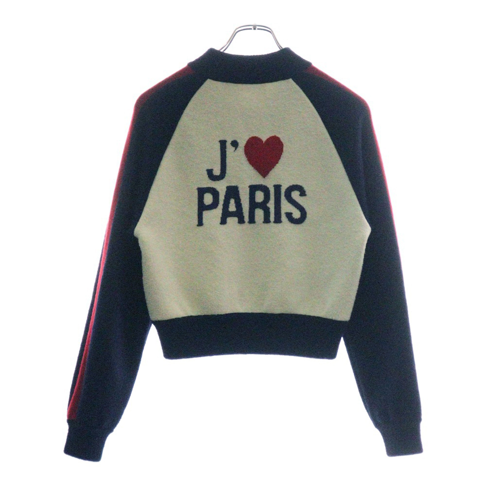 クリスチャンディオール JA'DIOR ジャディオール ラブ バックジャガード ウールニット ジップアップ ジャケット レディース 144V50AM350拍卖