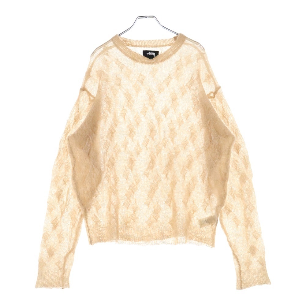 STUSSY ステューシー LOOSE KNIT CROSS CABLE SWEATER 117241 ルーズクロスケーブルニット セーター ベージュ拍卖