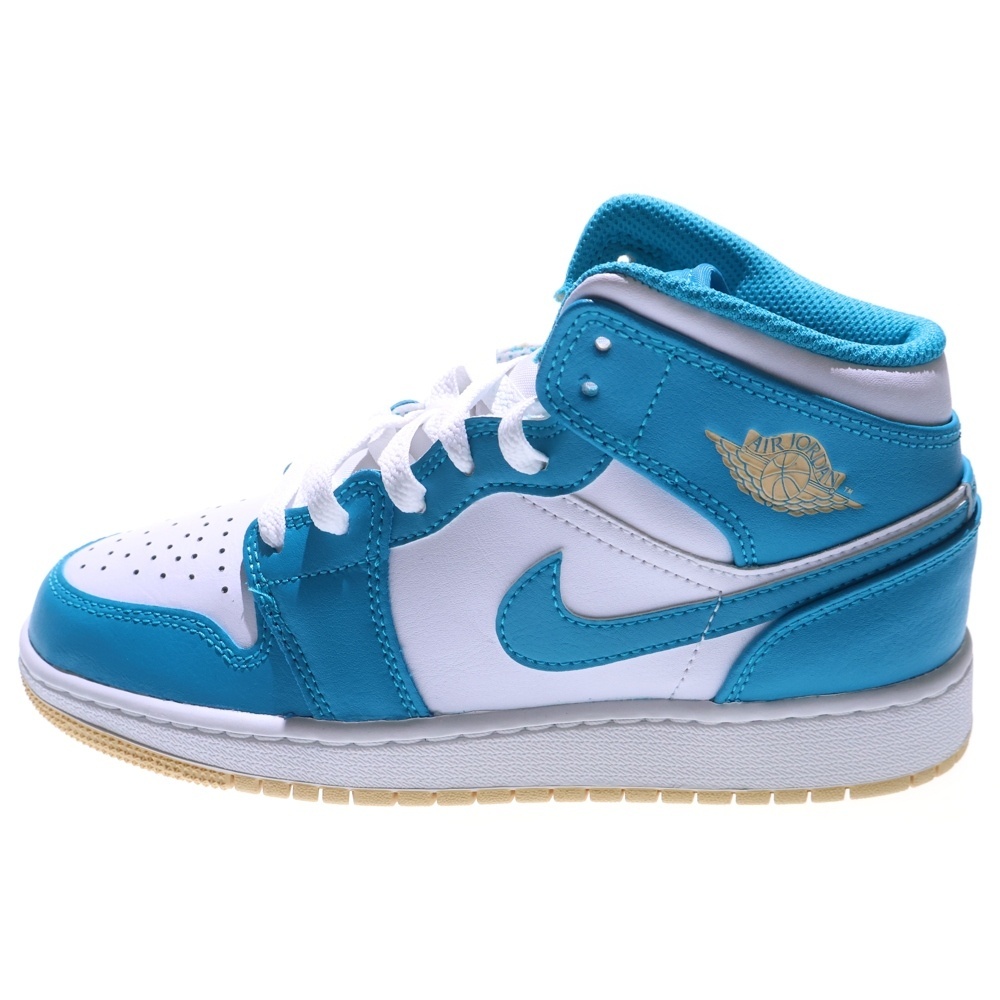 NIKE ナイキ GS AIR JORDAN 1 MID AQUA エアジョーダン1 アクア ミッドカットスニーカー レディース ホワイト/ブルー US4Y/23cm DQ8423-400拍卖