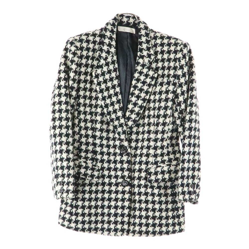 NO BRAND ノーブランド 千鳥柄 テーラードジャケット ブラック/ホワイト拍卖