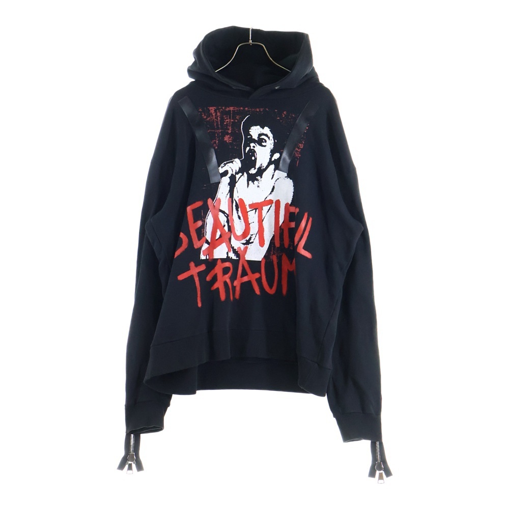 フェイスコネクション ×NTMB PRINT HOODIE X3305JNTMB5 ×エヌティーエムビー ペイント加工 プルオーバーフーディーパーカー ブラック拍卖