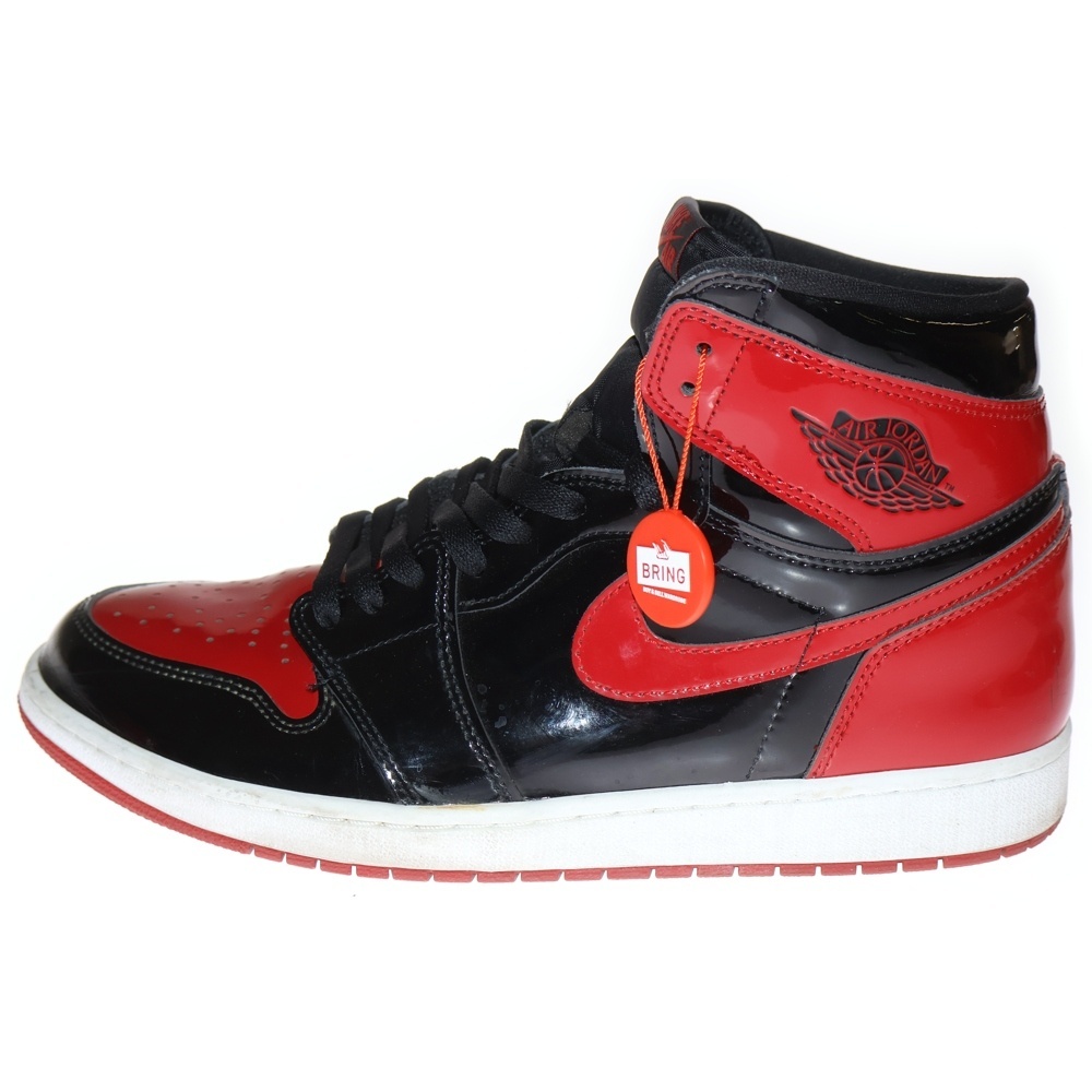 NIKE ナイキ Air Jordan 1 High OG Patent Bred エアジョーダン1 OG パテント ブレッド ハイカットスニーカー レッド US12/30cm 555088-063拍卖