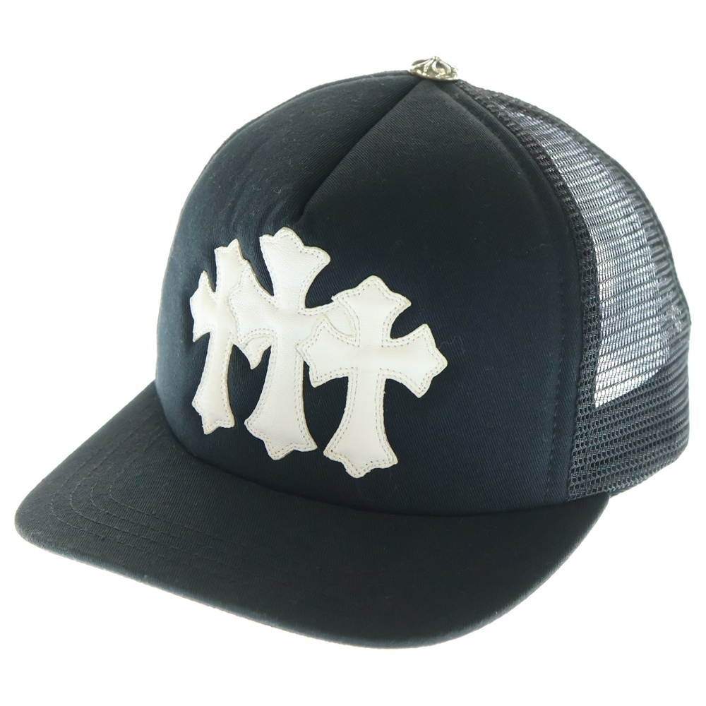 CHROME HEARTS クロムハーツ TRUCKER CAP セメタリークロスパッチ メッシュトラッカーキャップ ホワイト/ブラック拍卖