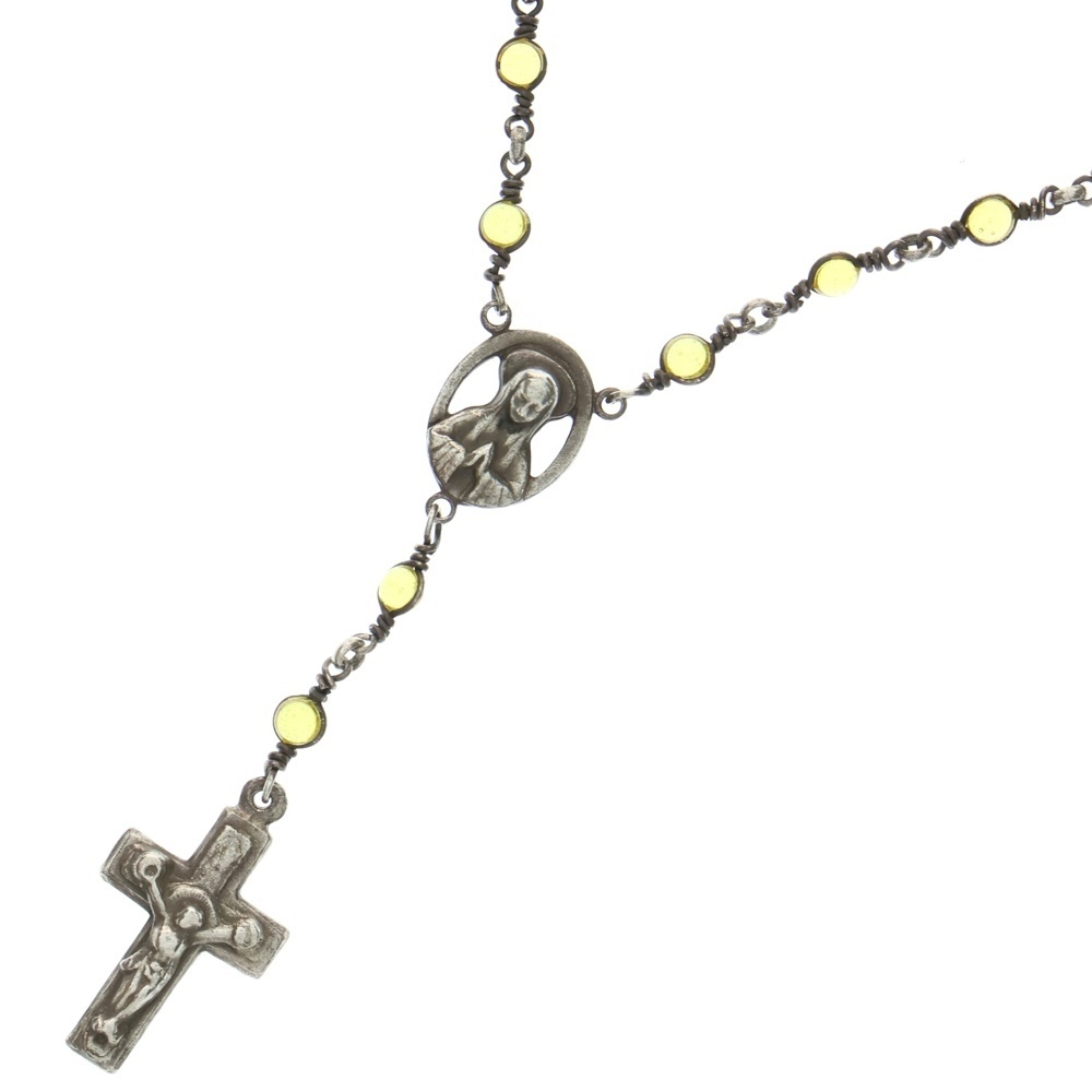 NO BRAND ノーブランド VISCERAL Melt Glass Rosario Necklace ヴィセラル ロザリオチェーンネックレス イエロー拍卖