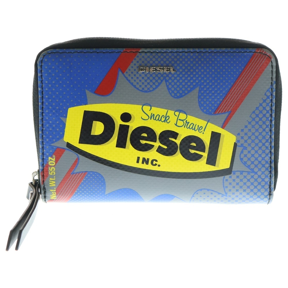 DIESEL ディーゼル ラウンドファスナー コンパクトウォレット 二つ折り財布 マルチカラー拍卖