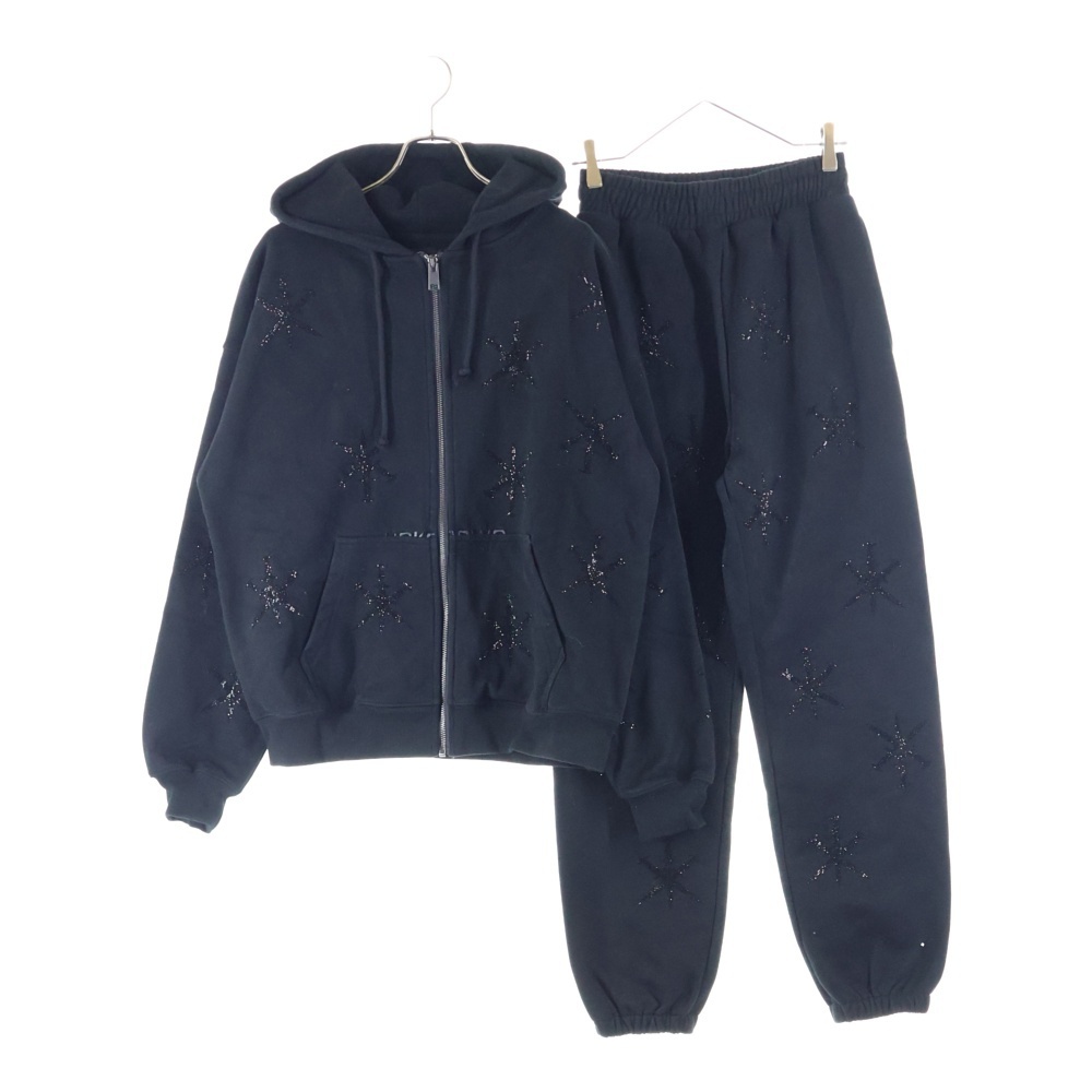 UNKNOWN LONDON (アンノーンロンドン) クロス ラインストーン ジップアップフーディー ジョガーパンツ セットアップ DK-ZH6-UK/DK-P6-UK拍卖