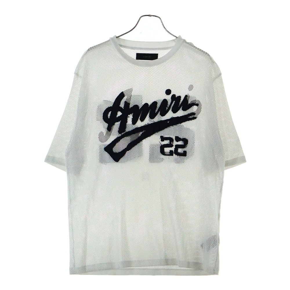 AMIRI アミリ 23SS Logo Mesh Tee メッシュロゴ半袖Tシャツ ホワイト SRSS23MSS025SMRCOMO拍卖