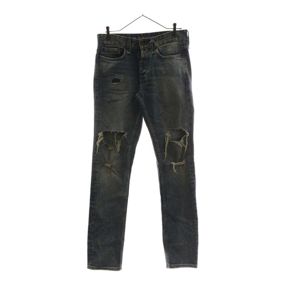 DENHAM デンハム RAZOR SLIM FIT ダメージ加工 ストレートデニムパンツ インディゴ 3114313拍卖