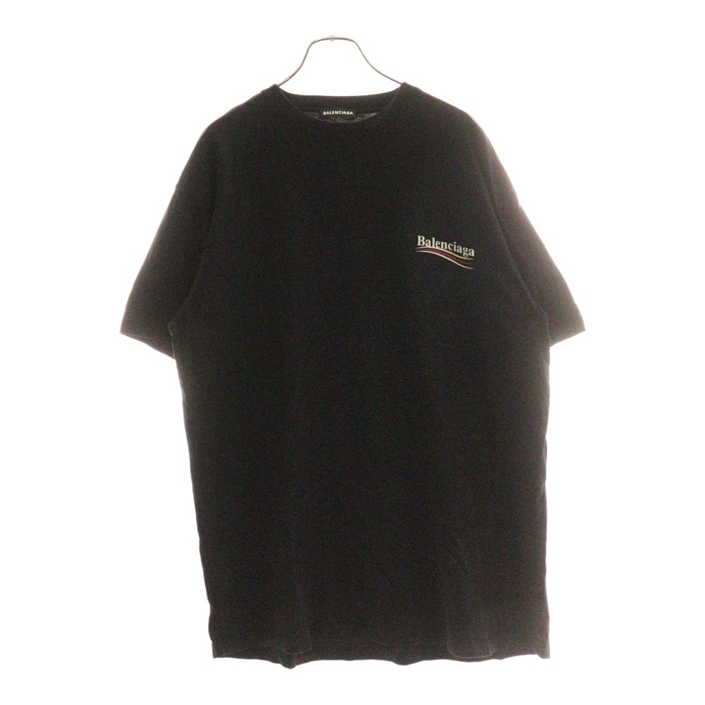 BALENCIAGA バレンシアガ Political Logo Cotton Jersey Tee 508203 TAV44 キャンペーンロゴ 半袖Tシャツ カットソー ブラック拍卖