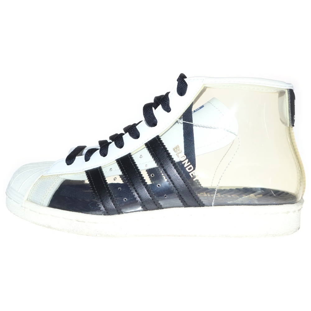 アディダス ブロンディ プロ モデル クリアホワイト ハイカットスニーカー レディース クリア/ホワイト/ブラック US7/25cm LG0843拍卖