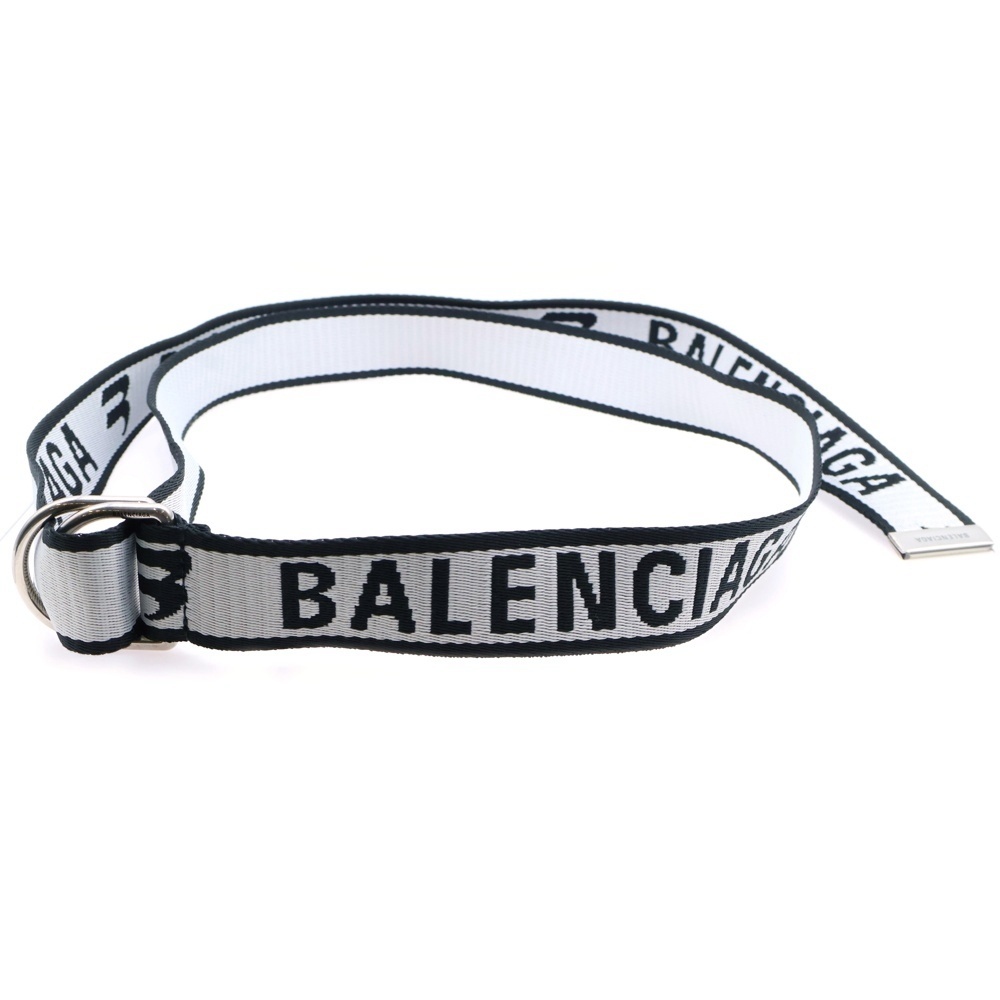 BALENCIAGA バレンシアガ D RING BELT Dリングベルト ホワイト/ブラック 703137拍卖