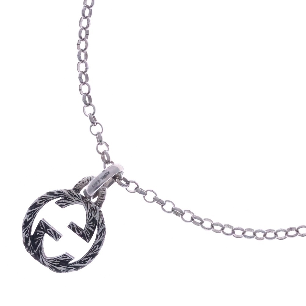 GUCCI グッチ インターロッキングG ロゴ チェーン ネックレス シルバー拍卖