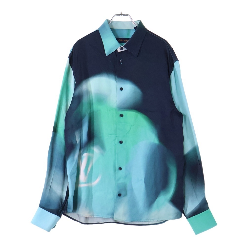 LOUIS VUITTON ルイヴィトン 21AW シルクブレンド グラデーション レーヨン オープンカラー 長袖シャツ マルチ RM241M FSU HQS07W拍卖