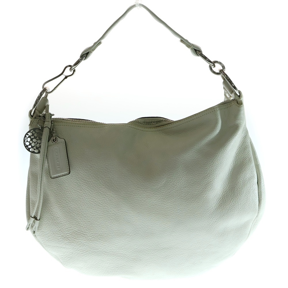 COACH コーチ オールドコーチ 牛革 ワンショルダーバッグ ハンドバッグ ホワイト レザー ホワイト シルバー拍卖