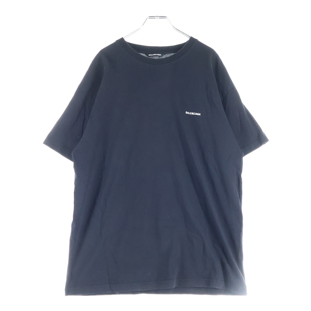 BALENCIAGA バレンシアガ フロント ロゴプリント 半袖Tシャツ カットソー 613968-TYK28 ブラック拍卖