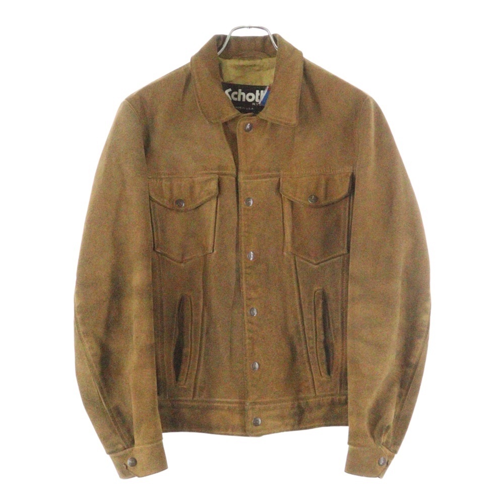 SCHOTT ショット スエードレザー トラッカージャケット ブラウン拍卖