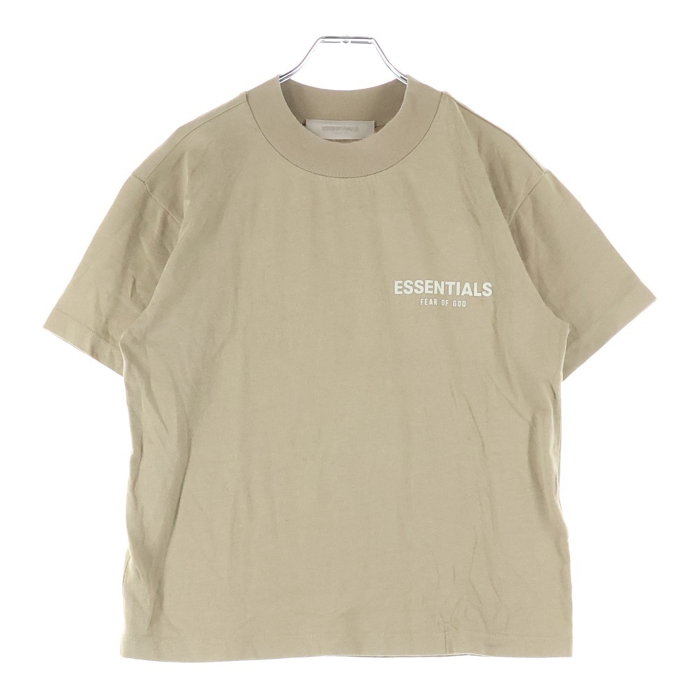 FEAR OF GOD ESSENTIALS フィアオブゴッド エッセンシャルズ S/S T-SHIRT フェルトロゴ 半袖Tシャツ レディース ベージュ拍卖