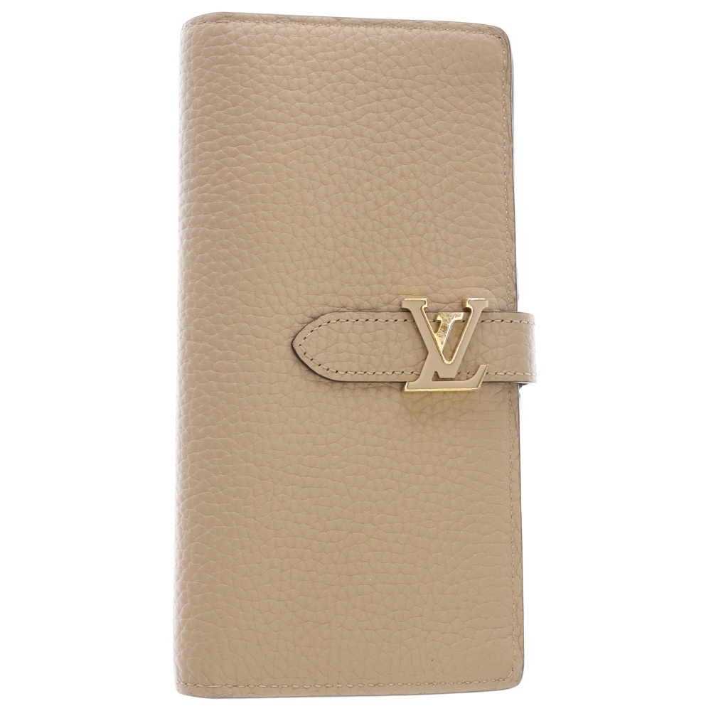 LOUIS VUITTON ルイヴィトン LV ヴェルティカル ウォレット レザー 二つ折り 長財布 ベージュ M81367 RFID拍卖