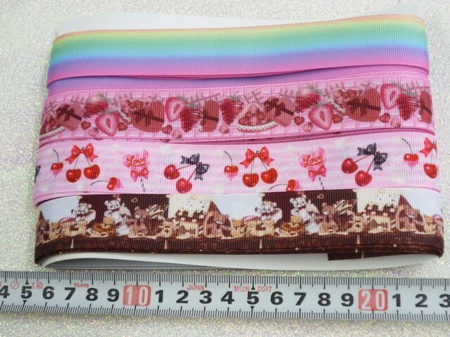 ★グログランリボン・4種セット・・計8m・各幅2.5cm*長さ2m・★0446-64拍卖