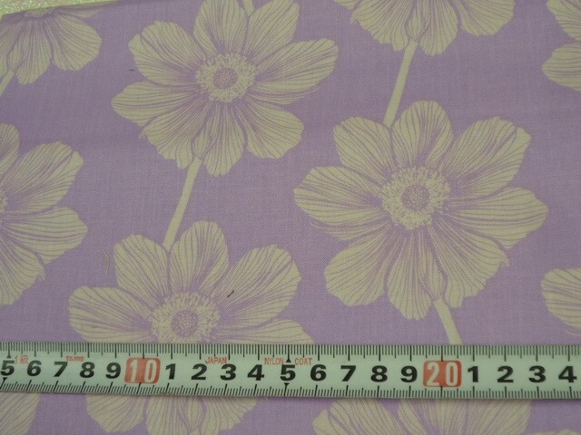 100*90★紫・花柄の・ハギレ・生地・布★0541-234拍卖