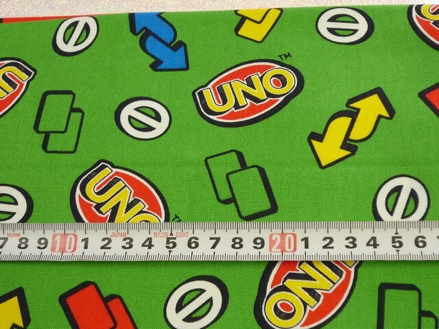 100*97★グリーン・UNO柄の・ハギレ・生地・布★0545-134拍卖