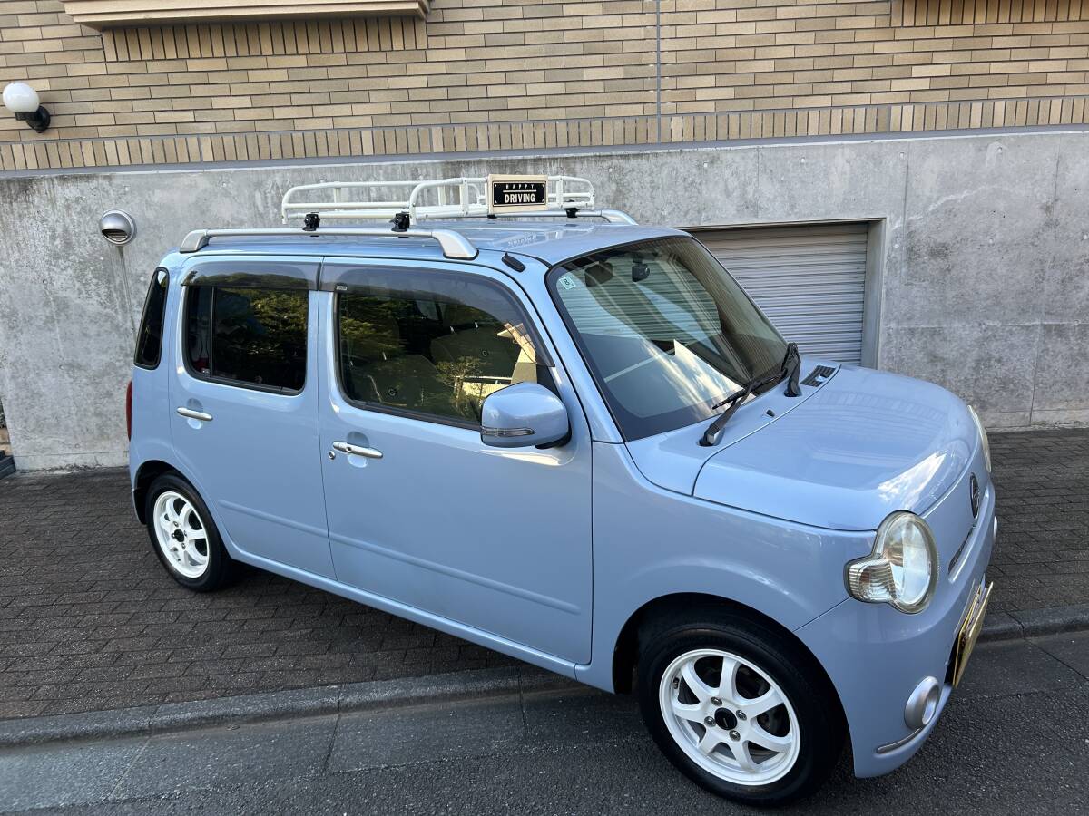 送料無料 装着説明動画付 ダイハツ ミラココア L675 L685S ホワイトカラー 白 ルーフキャリア ラック 3種類ステッカー網ネット付 限定販売拍卖