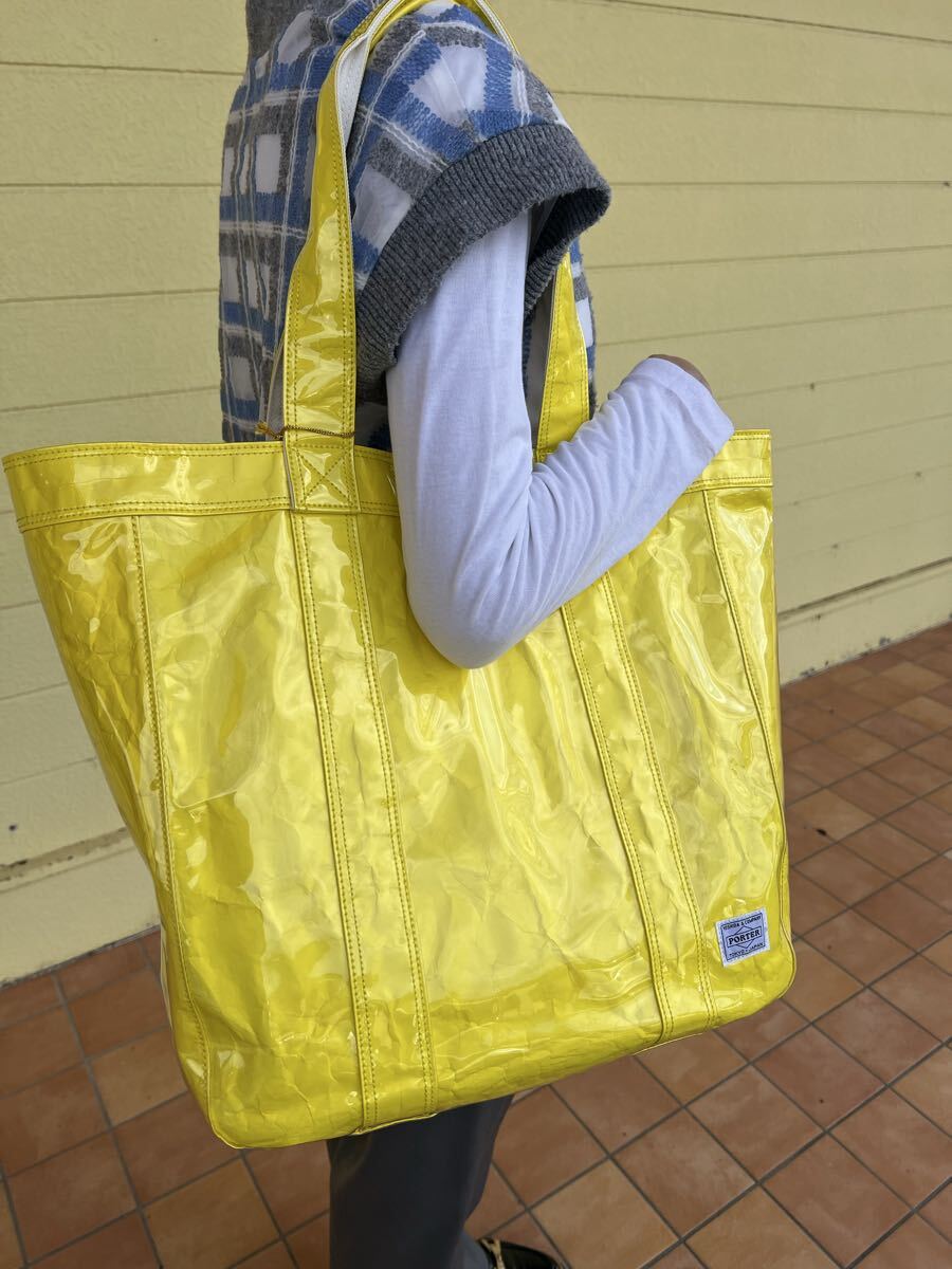吉田カバン ポーター ダイス トートバッグ (L) 642-07640 42 (イエロー)定価18000円 税別 新品 未使用 タグ付 廃番拍卖