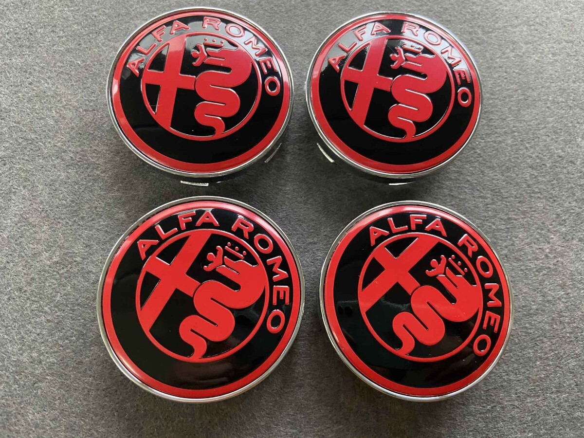 アルファロメオ 車のホイールセンターキャップ 4個セット センターハブキャップカバー 直径60mm ホイールカバー ◎t425拍卖