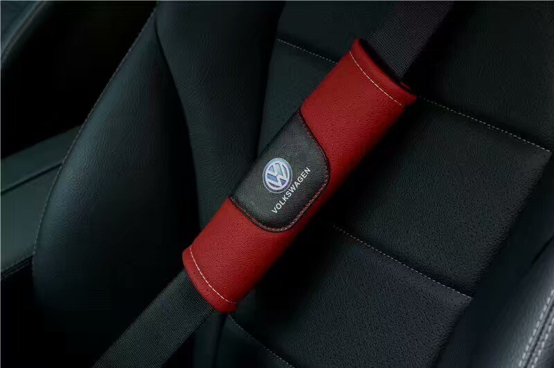 フォルクスワーゲン VOLKSWAGEN レッド シートベルトカバー シートベルトパッド 2枚セット シートベルトショルダー 肩パット 通気性拍卖