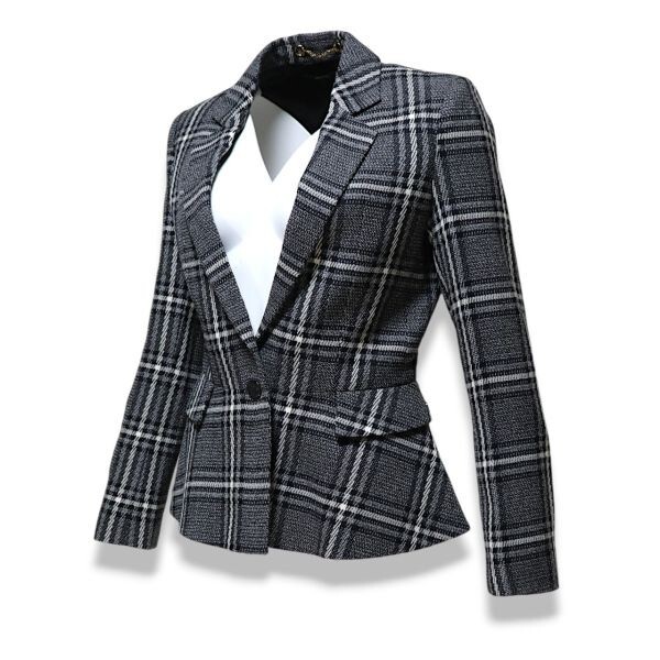 良品 ◆超レア◆ 国内正規品 GUCCI グッチ インターロッキング ロゴ ウール チェック ジャケット 36 グレー イタリア製拍卖