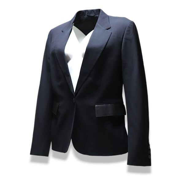 良品 ◆超レア◆ 国内正規品 Vintage GUCCI グッチ - Tom Ford - レザー ポケット ウール ジャケット 40 ブラック イタリア製拍卖