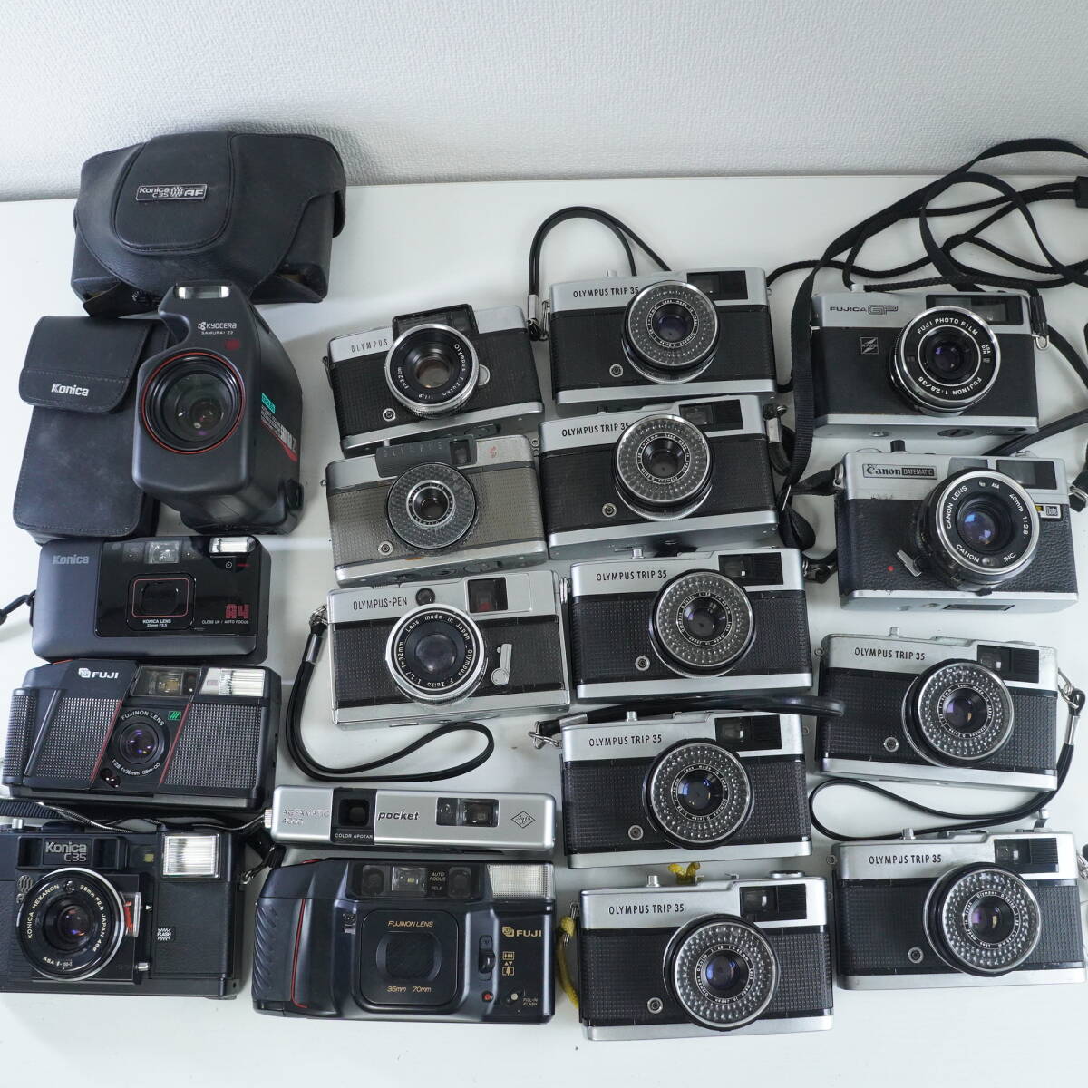 まとめ コンパクトフィルムカメラ 18個セット Agfa 京セラ コニカ オリンパス Canon フジカ #B2855拍卖