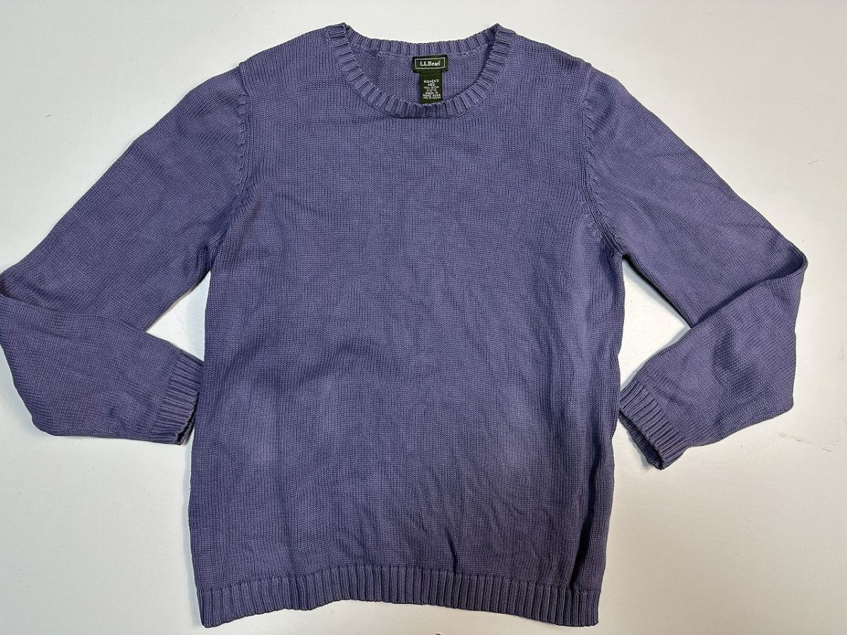 ☆US古着 L.L.Bean エルエルビーン ニット コットンニット ミドルゲージ 紫パープル レディース【M】 ◆5349◆拍卖